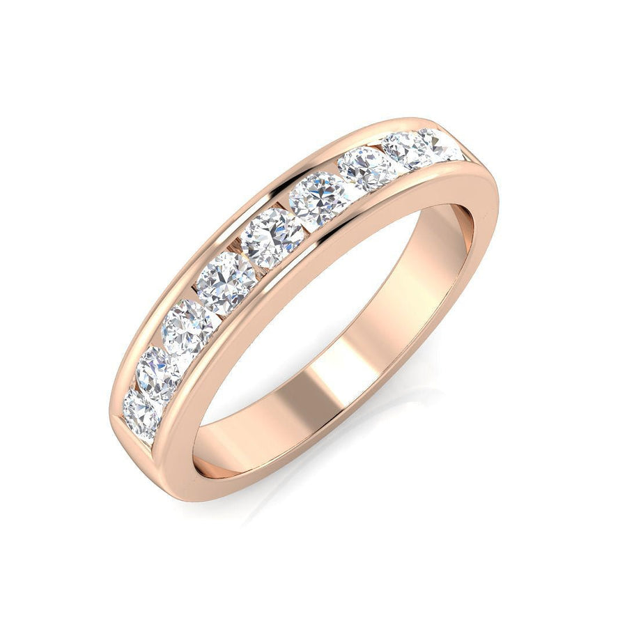 Eternity Diamond 9 Stone Ring 0.50ct G-SI Quality in 9k Rose Gold - My Jewel World