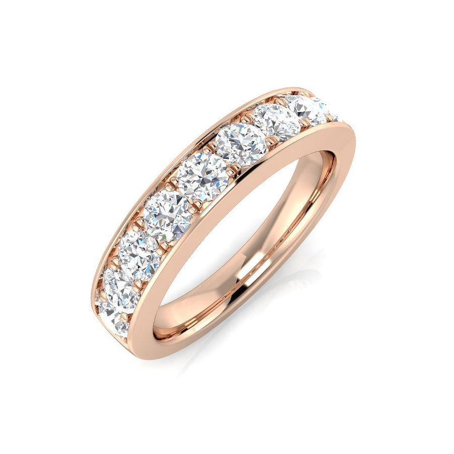 Eternity Diamond 9 Stone Ring 1.00ct F-VS Quality in 18k Rose Gold - My Jewel World