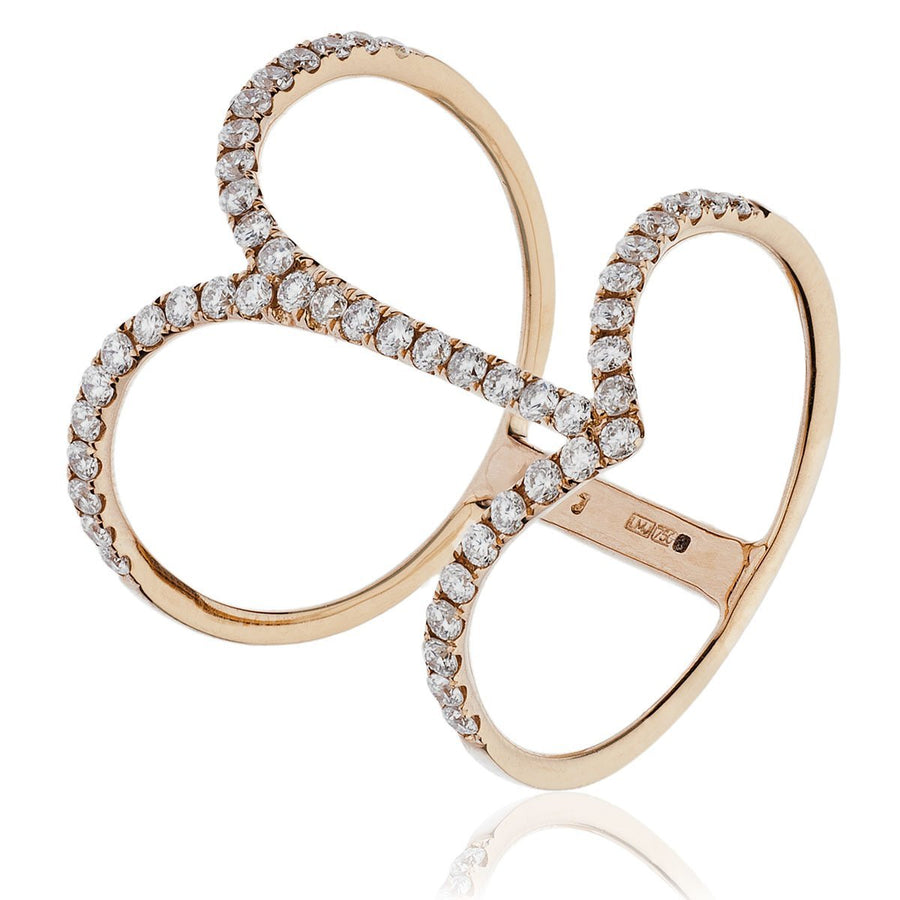 Fancy Designer Diamond Ring 0.50ct F-VS Quality in 18k Rose Gold - My Jewel World