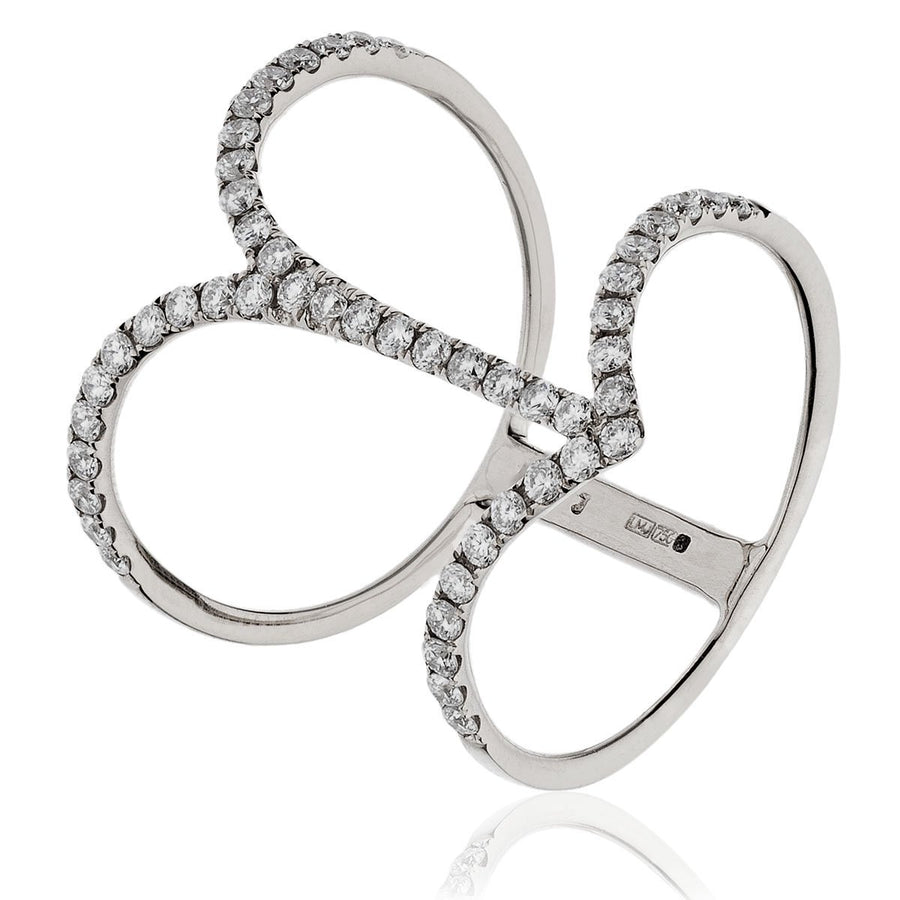 Fancy Designer Diamond Ring 0.50ct F-VS Quality in 18k White Gold - My Jewel World