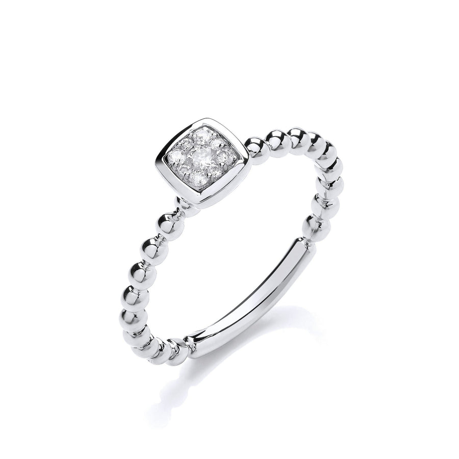 Fancy Diamond Ring 0.10ct H-SI Quality in 9K White Gold - My Jewel World