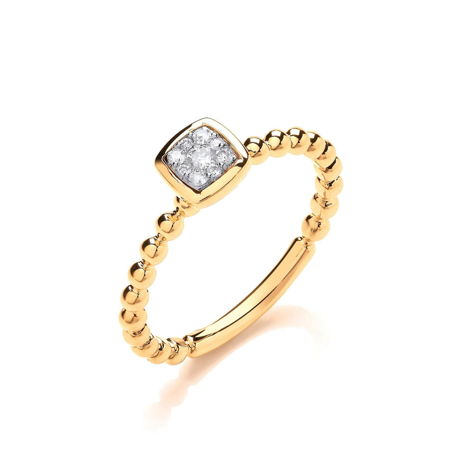 Fancy Diamond Ring 0.10ct H-SI Quality in 9K Yellow Gold - My Jewel World