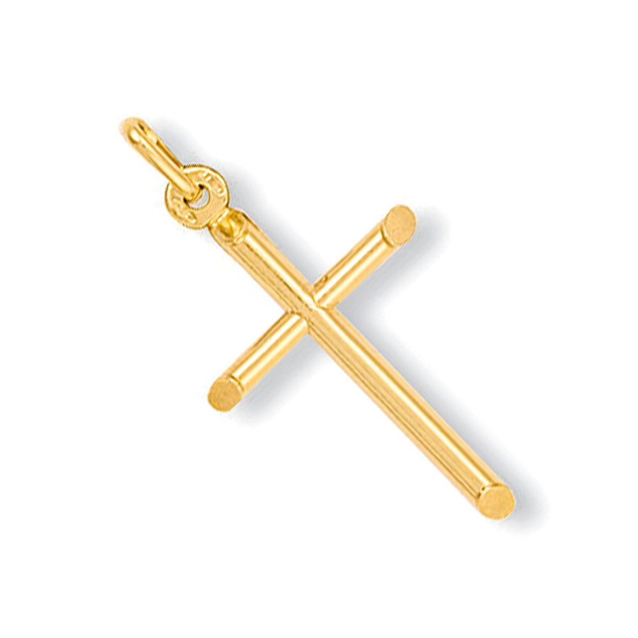 Hollow Cross Pendant Necklace in 9ct Yellow Gold 0.8g - My Jewel World