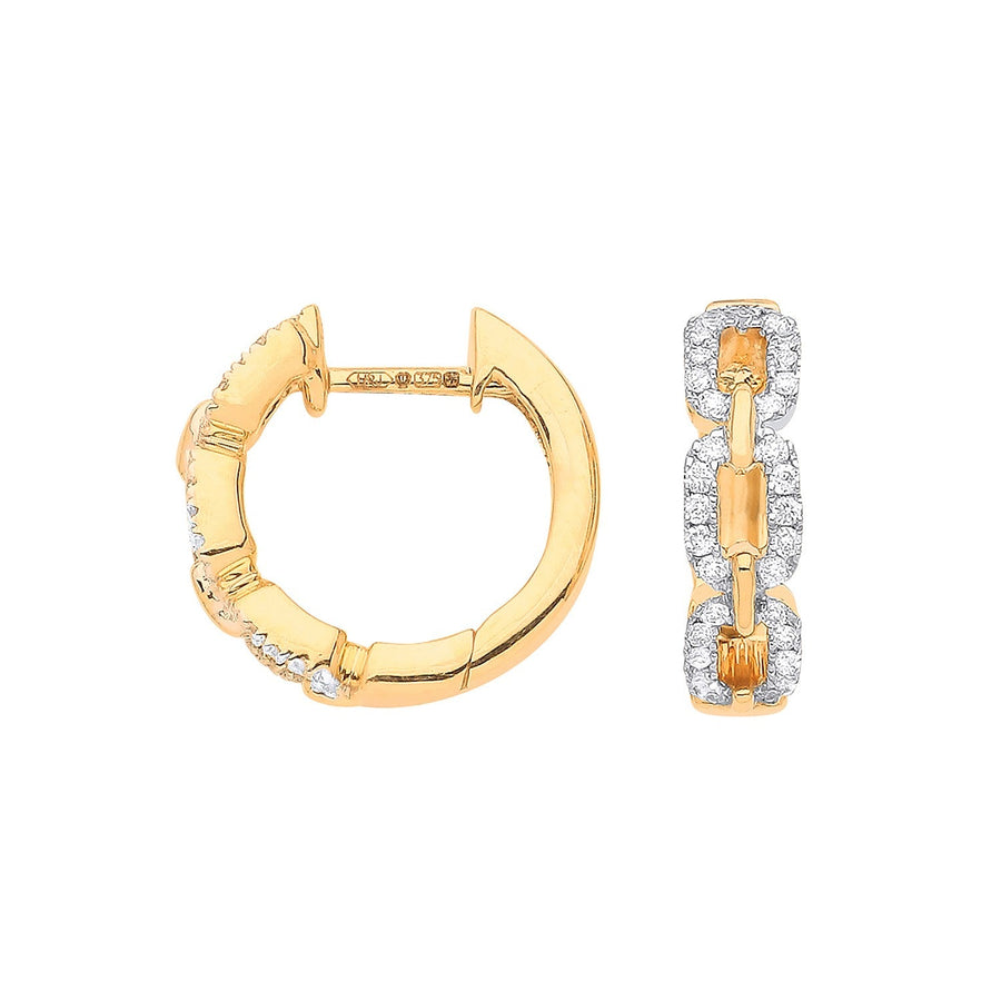 Hoop Diamond Earrings 0.25ct H-SI Quality Set in 9K Yellow Gold - My Jewel World