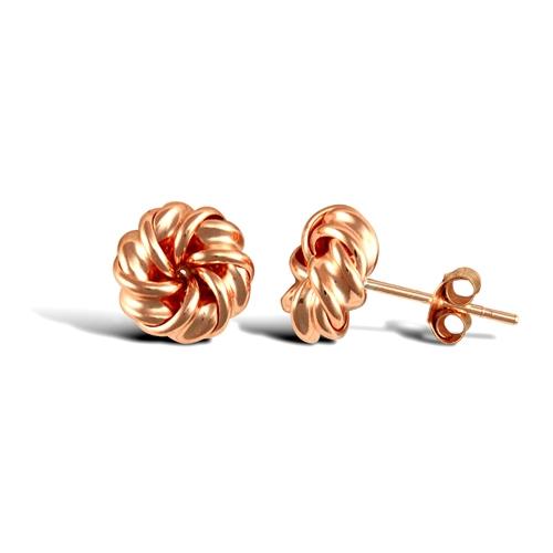 Love Knot Stud Earrings in 9ct Rose Gold - My Jewel World