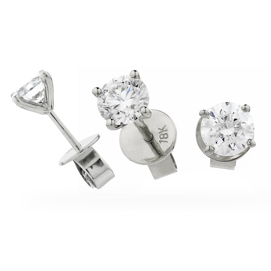 MODERN 0.50CT DIAMOND STUD EARRINGS F/VS QUALITY IN 18K WHITE GOLD - My Jewel World