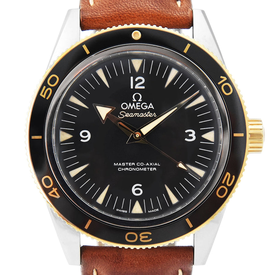 Omega Seamaster 300 Master Co-Axial Chronometer Black Dial Leather Ref: 233.22.41.21.01.001 - My Jewel World