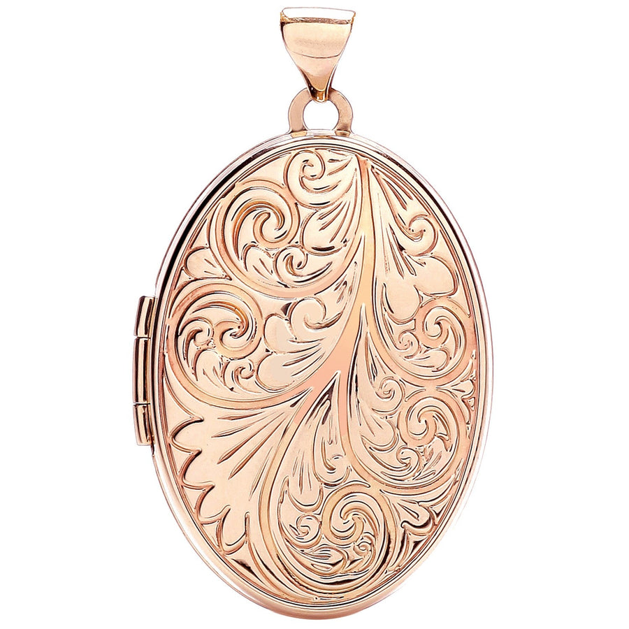 Oval Locket Pendant Necklace in 9ct Rose Gold - My Jewel World