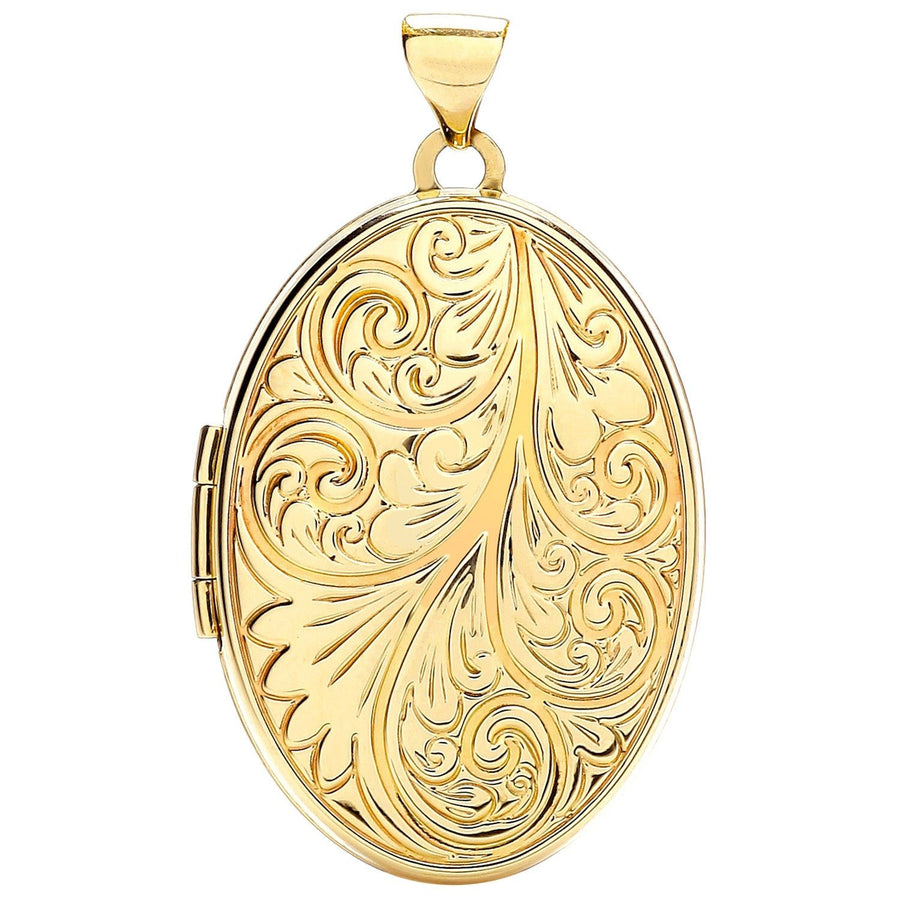 Oval Locket Pendant Necklace in 9ct Yellow Gold - My Jewel World