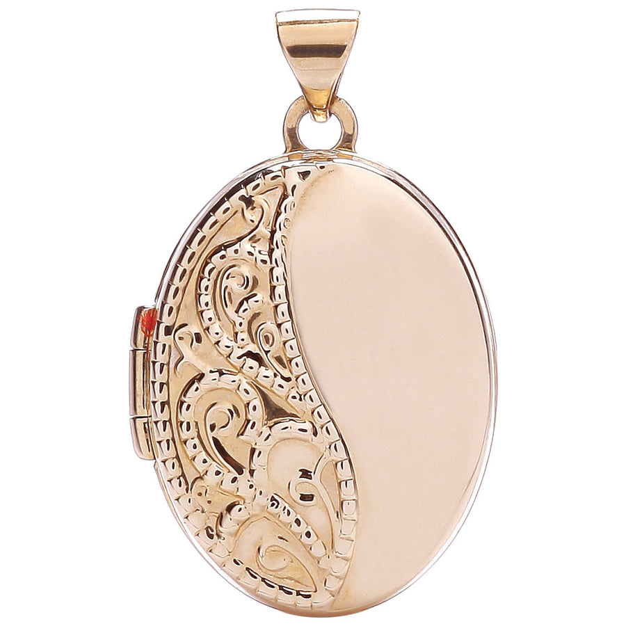 Oval Shaped 9ct Rose Gold Locket Pendant Necklace - My Jewel World