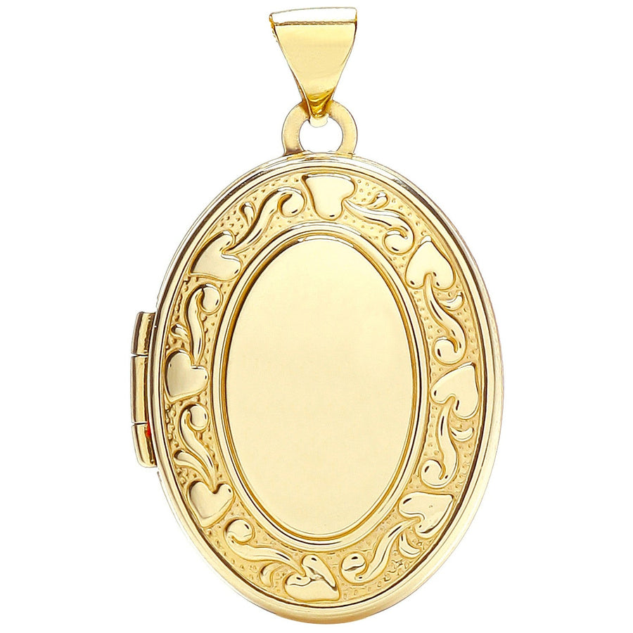 Oval Shaped Locket Pendant Necklace in 9ct Gold - My Jewel World