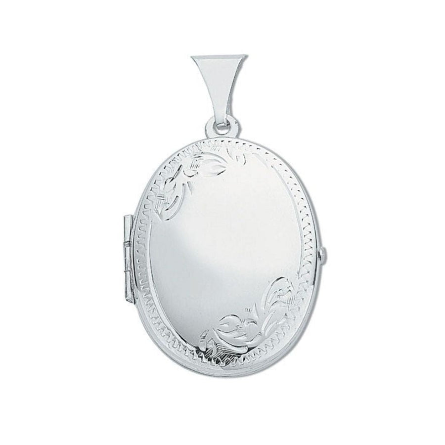 Oval Shaped Locket Pendant Necklace in Sterling Silver 925 - My Jewel World