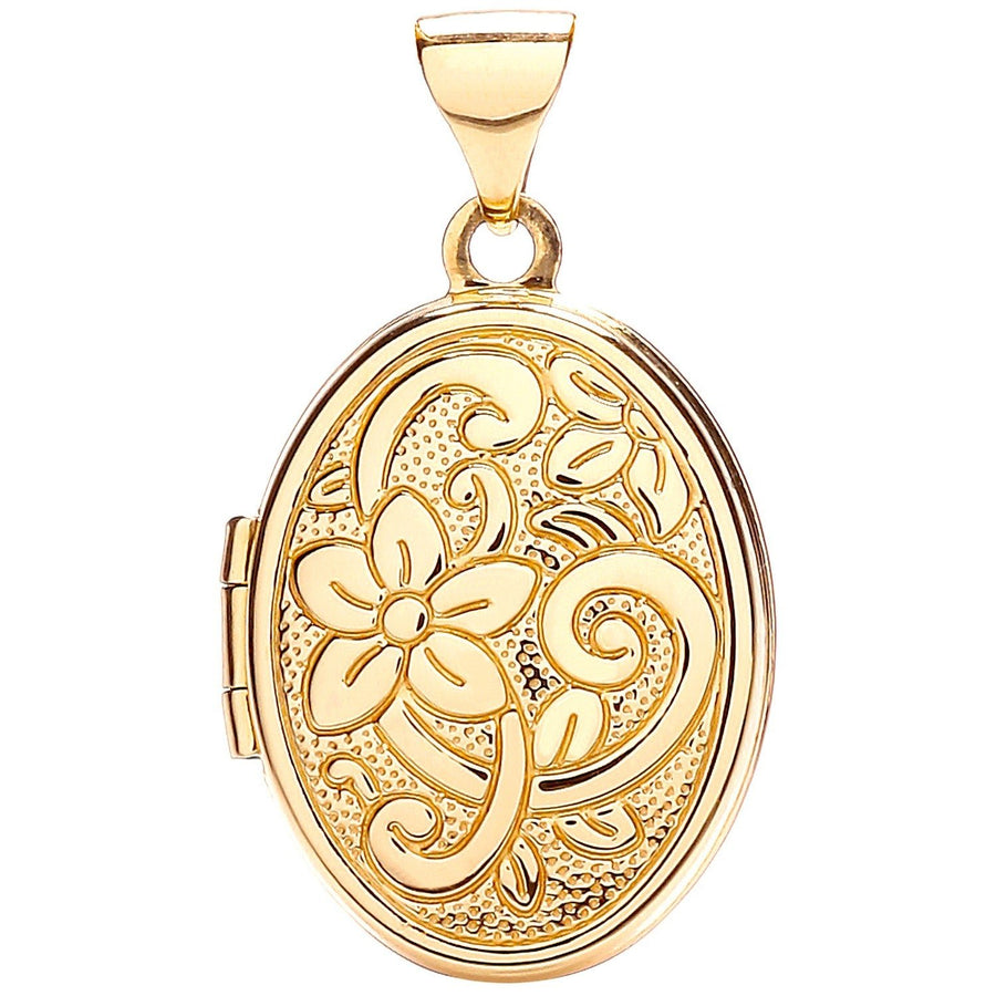 Oval Shaped Locket Pendant Necklacin 9ct Yellow Gold - My Jewel World