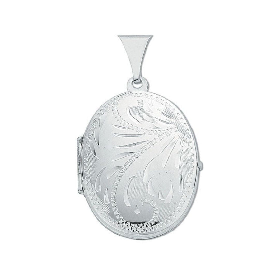 Oval Shaped Sterling Silver 925 Locket Pendant Necklace - My Jewel World