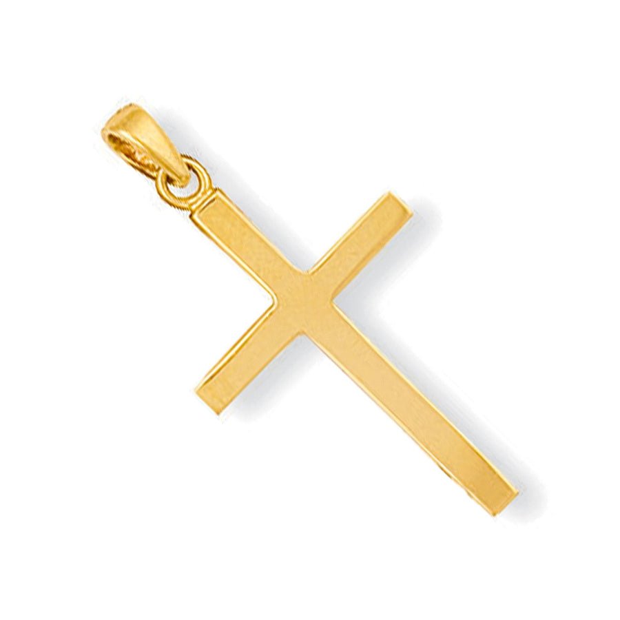 Polished Solid Cross Pendant Necklace in 9ct Yellow Gold 1.6g - My Jewel World