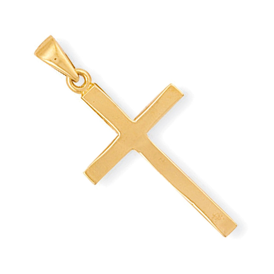 Polished Solid Cross Pendant Necklace in 9ct Yellow Gold 3.3g - My Jewel World