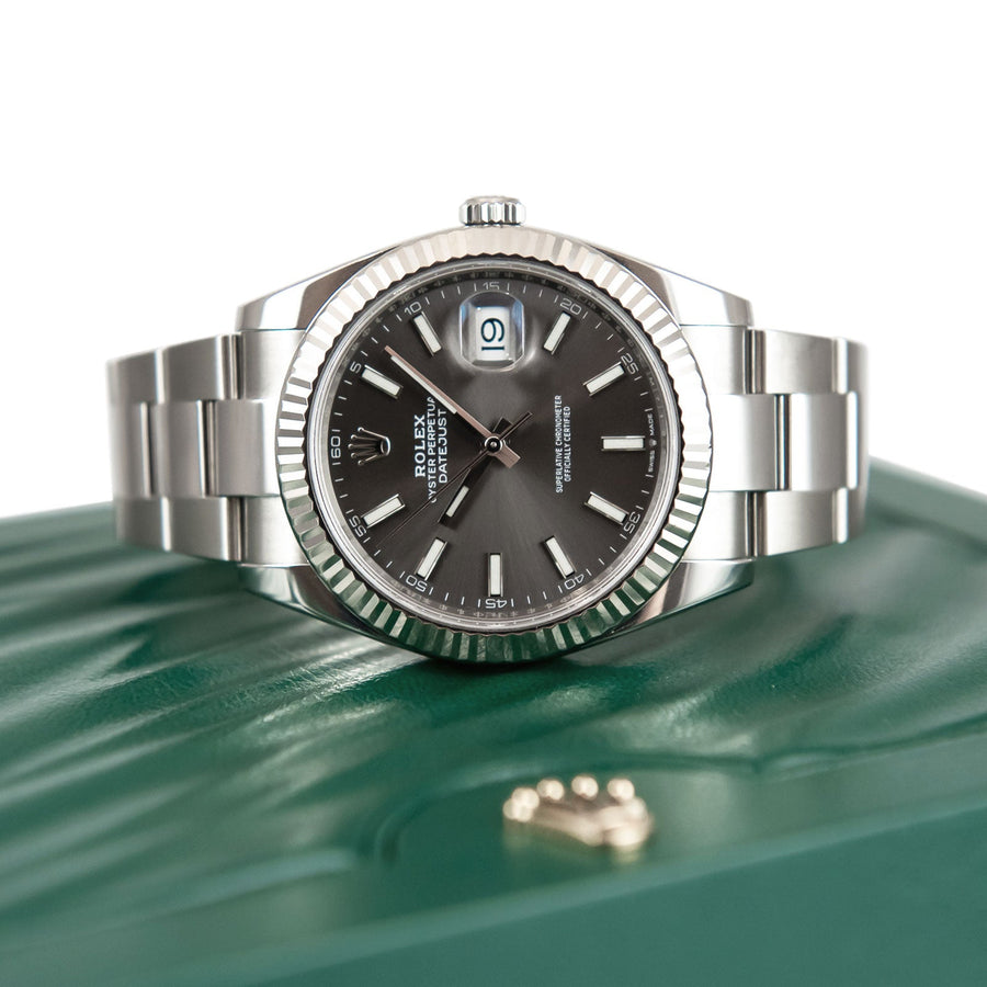 Pre-Owned Rolex DateJust Rhodium Slate Dial Stainless Steel Ref: 126334 - My Jewel World