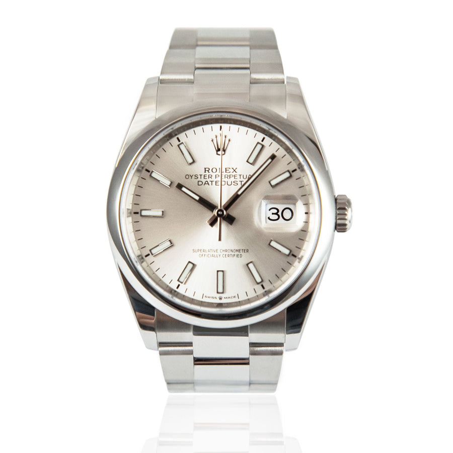 Pre-Owned Rolex DateJust Silver Dial Stainless Steel Ref: 126200 - My Jewel World
