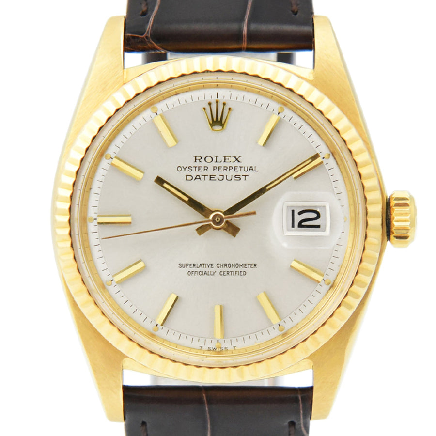 Rolex DateJust Silver Dial Leather Ref: 1600 - My Jewel World