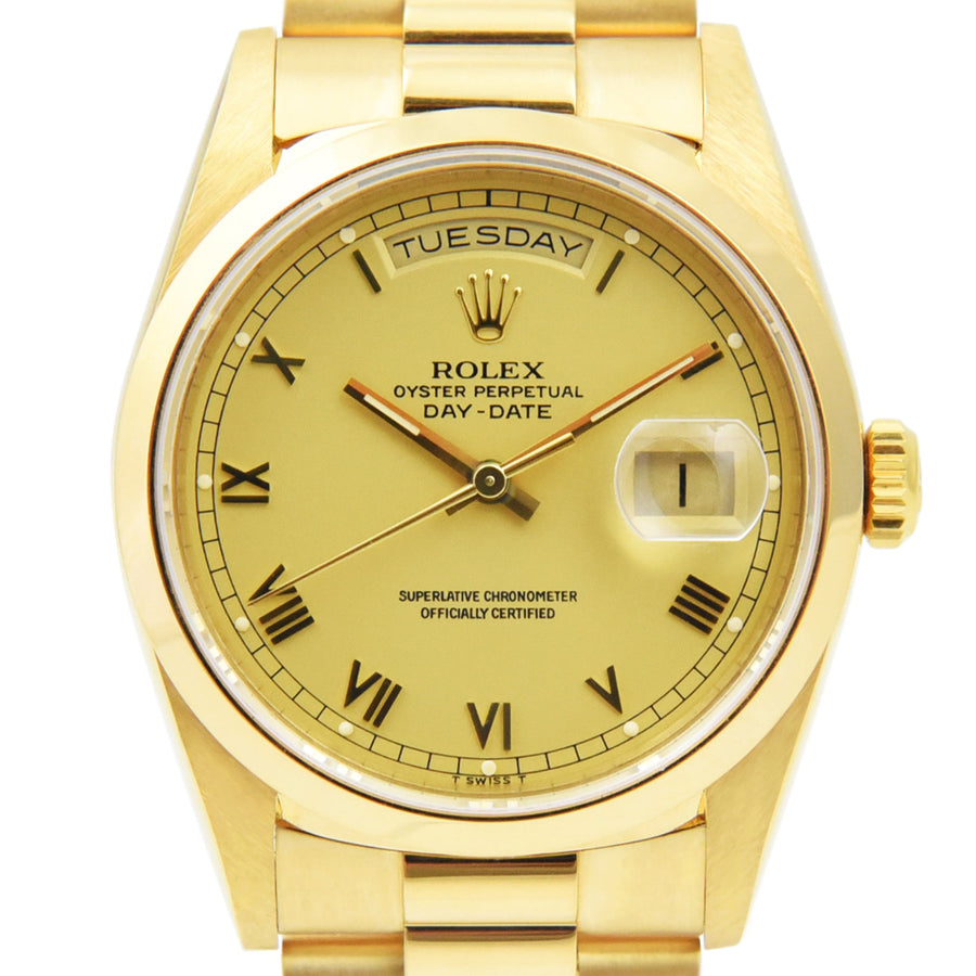 Rolex Day-Date Champagne Dial 18K Yellow Gold Ref: 18208 - My Jewel World