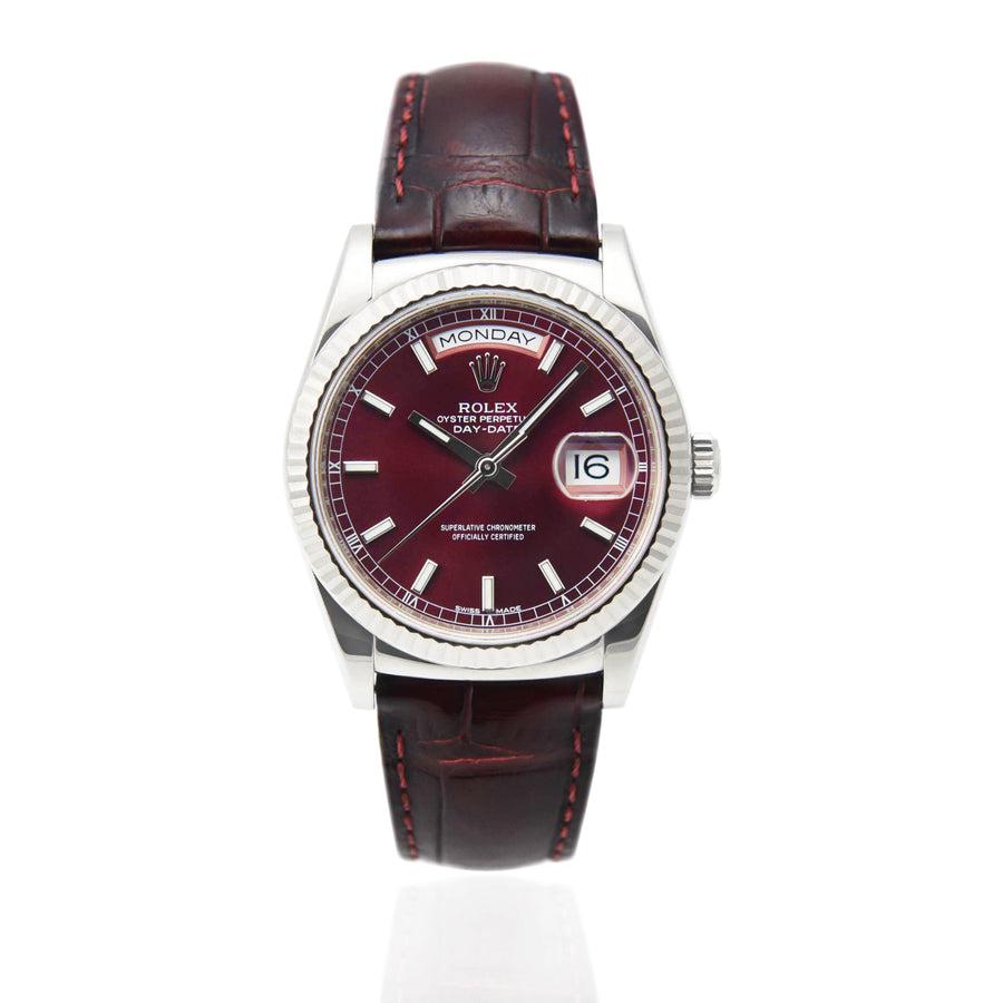 Rolex Day-Date Cherry Dial Leather Ref: 118139 - My Jewel World