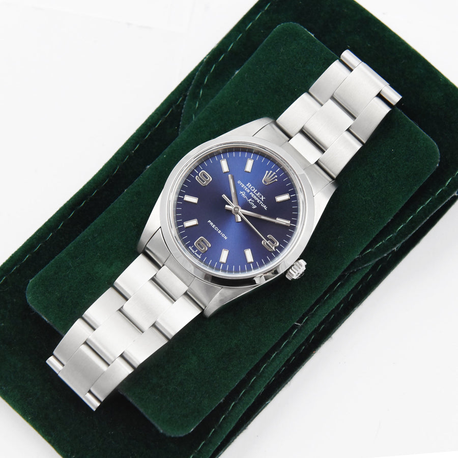 Rolex Oyster Perpetual Date Blue Dial Stainless Steel Ref: 14000M - My Jewel World