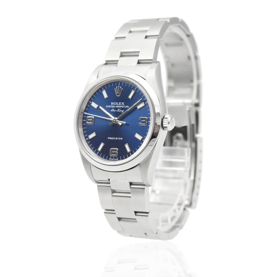 Rolex Oyster Perpetual Date Blue Dial Stainless Steel Ref: 14000M - My Jewel World