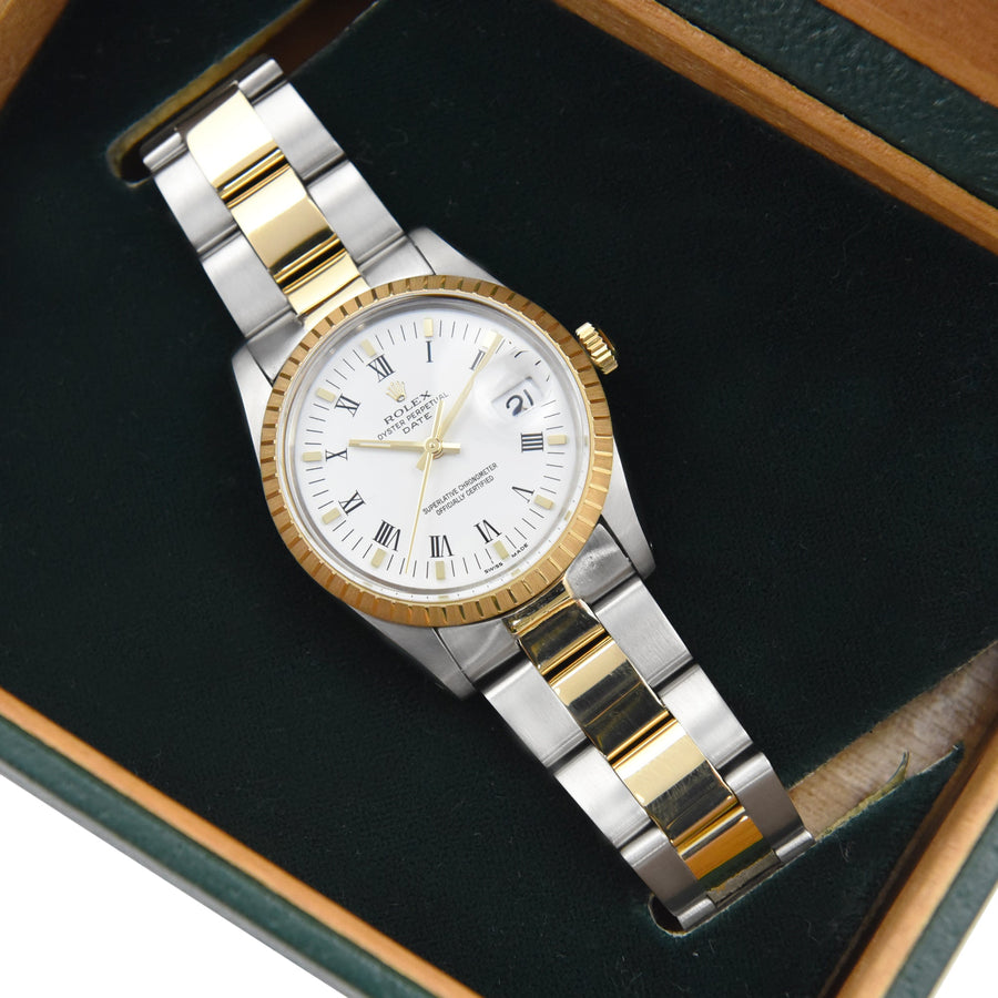 Rolex Oyster Perpetual White Dial Gold & Steel Ref: 15053 - My Jewel World