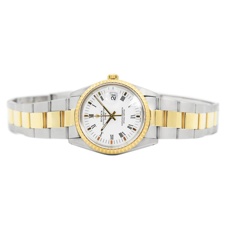 Rolex Oyster Perpetual White Dial Gold & Steel Ref: 15053 - My Jewel World