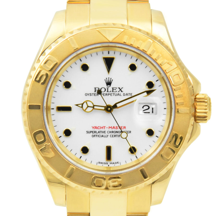 Rolex Yacht-Master White Dial 18K Yellow Gold Ref: 16628B - My Jewel World