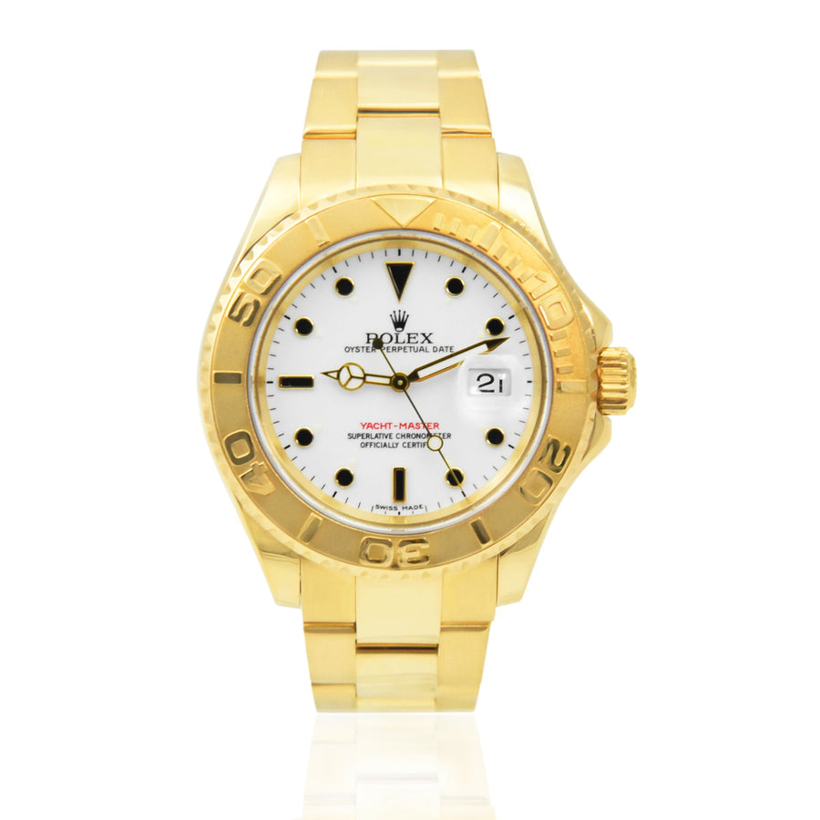 Rolex Yacht-Master White Dial 18K Yellow Gold Ref: 16628B - My Jewel World