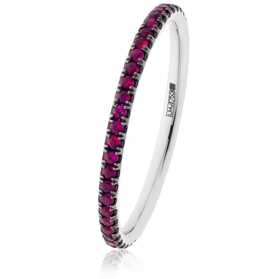 Ruby Eternity Wedding Ring 0.35ct F-VS Quality 18k White Gold - My Jewel World