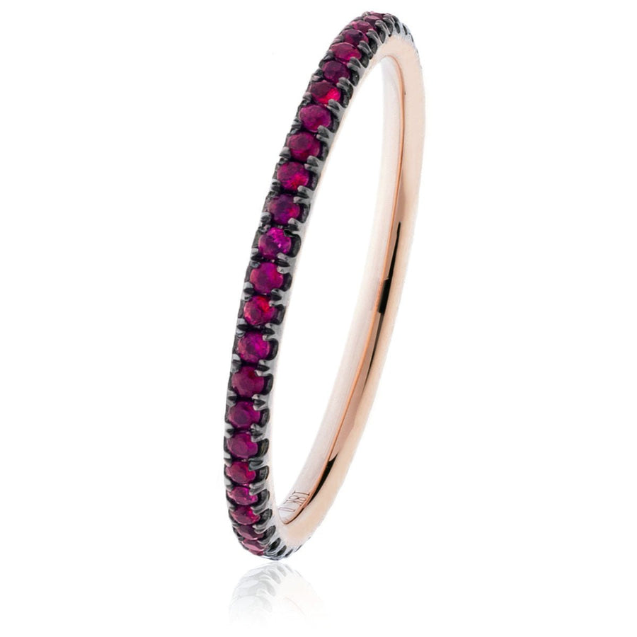 Ruby Eternity Wedding Ring 0.35ct F-VS Quality in 18k Rose Gold - My Jewel World
