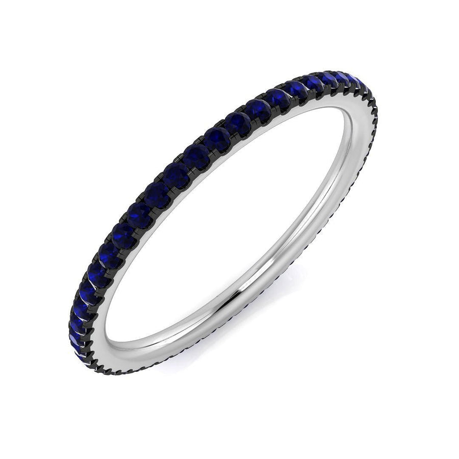 Sapphire Eternity Wedding Ring 0.35ct F-VS Quality in 18k White Gold - My Jewel World