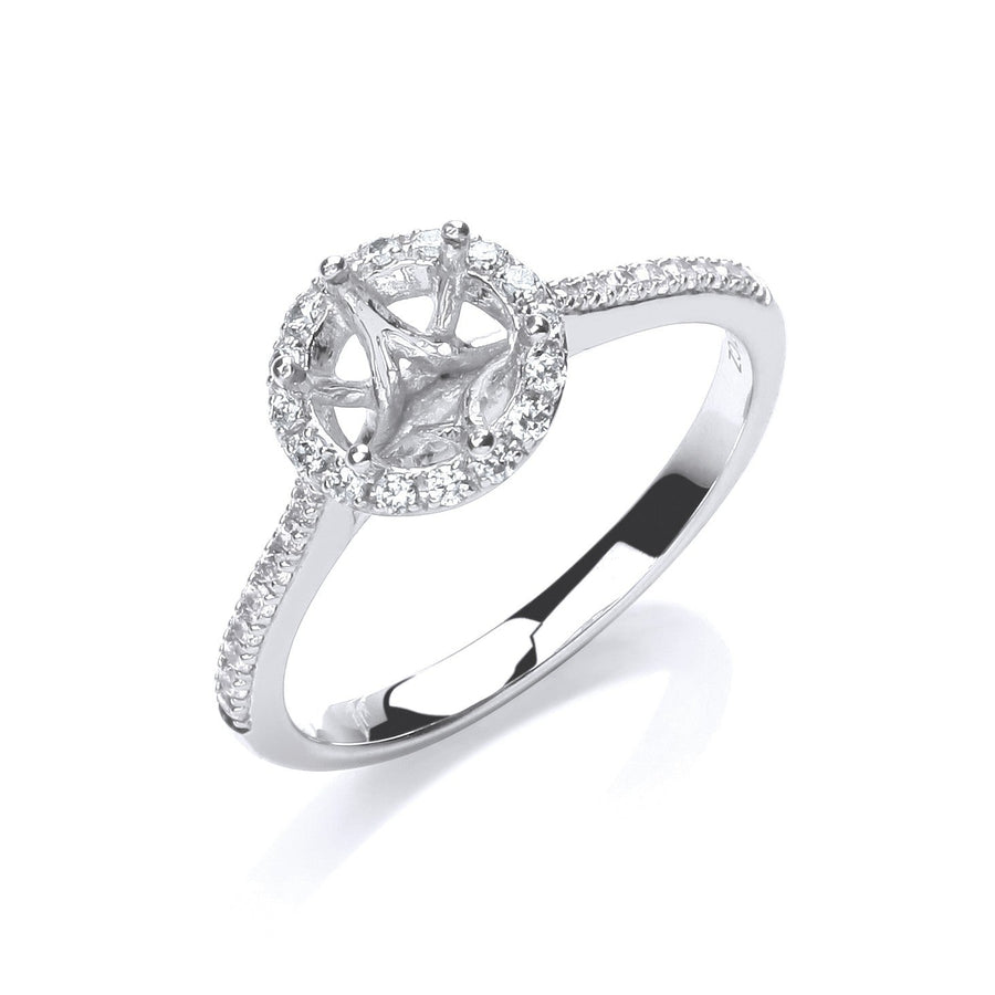 Side Stone Diamond Ring 0.25ct H-VS Quality in 18K White Gold - My Jewel World