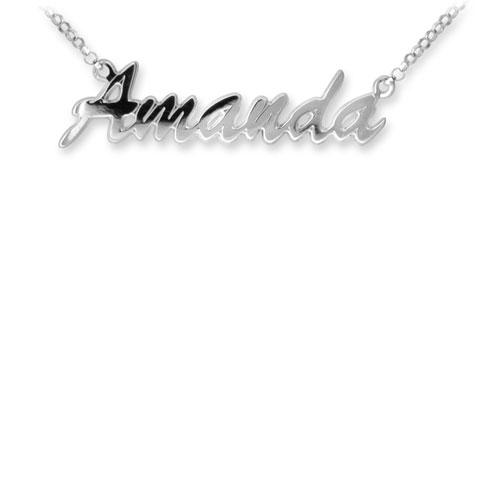 Silver Personalised Amanda Style Name Necklace - My Jewel World