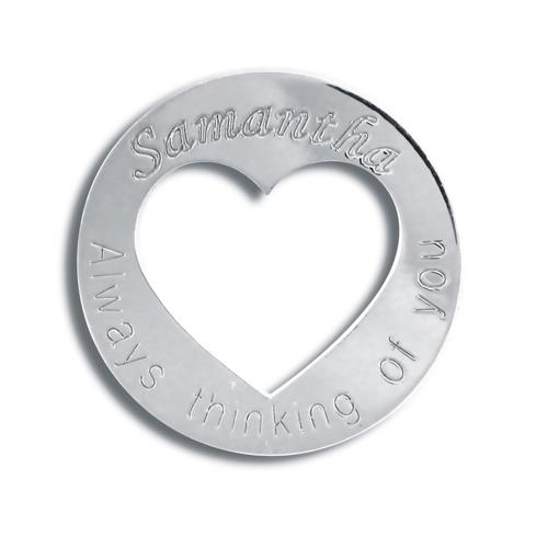 Silver Personalised Sophie Love Heart Disc Style Name Necklace - My Jewel World