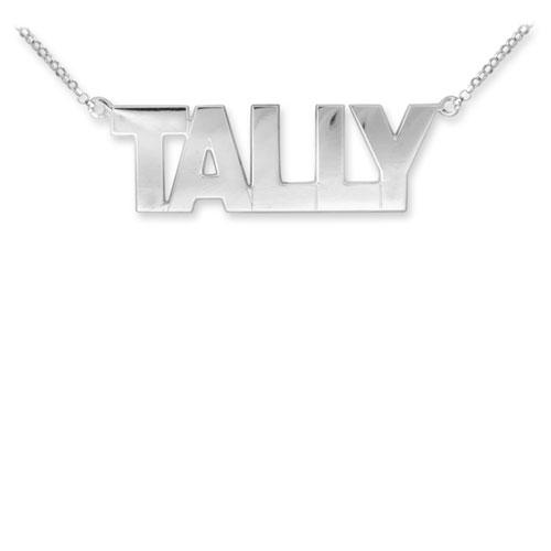 Silver Personalised Tally Style Name Necklace - My Jewel World