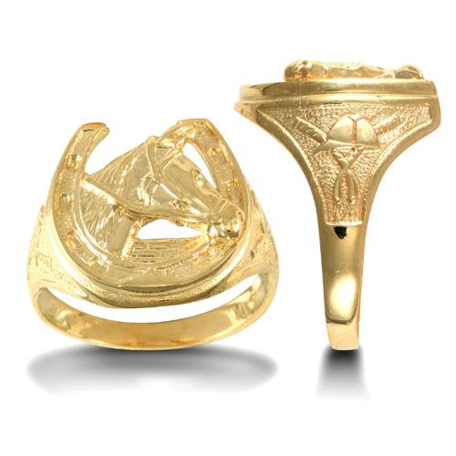 Solid 9ct Yellow Gold Horseshoe Ring - My Jewel World