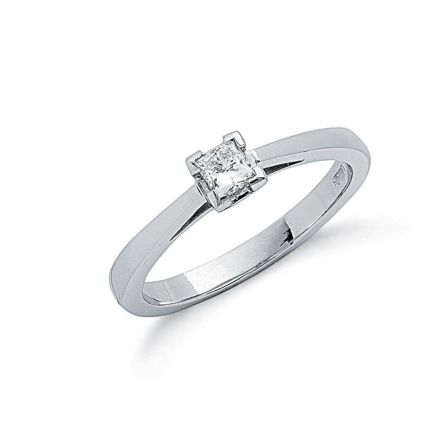 Solitaire Diamond Engagement Ring 0.25ct H-SI Quality in Platinum - My Jewel World