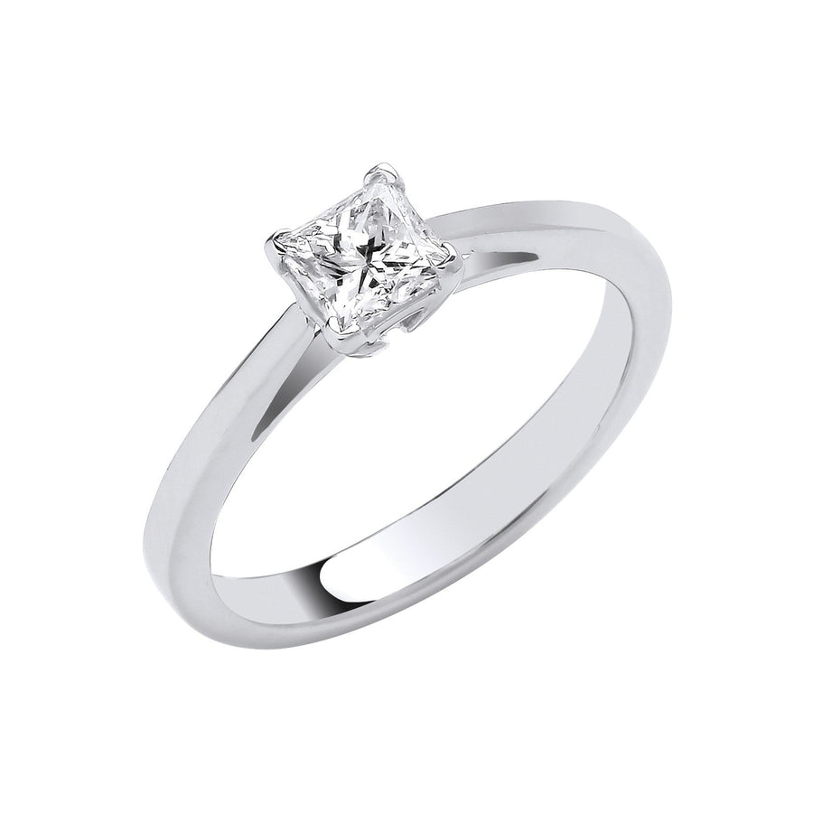 Solitaire Diamond Engagement Ring 0.50ct H-SI Quality in Platinum - My Jewel World