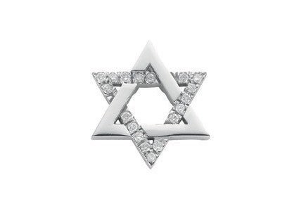 Star of David Diamond Pendant Necklace 0.10ct H-SI in 9K White Gold - My Jewel World