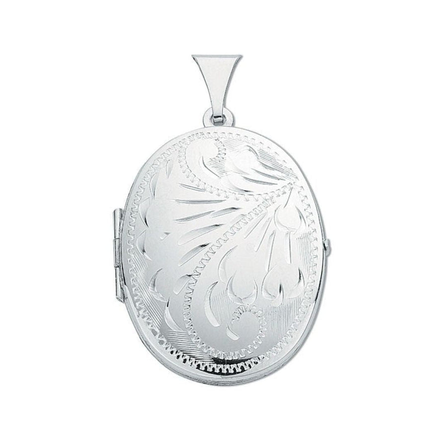 Sterling 925 Silver Oval Shaped Locket Pendant Necklace - My Jewel World