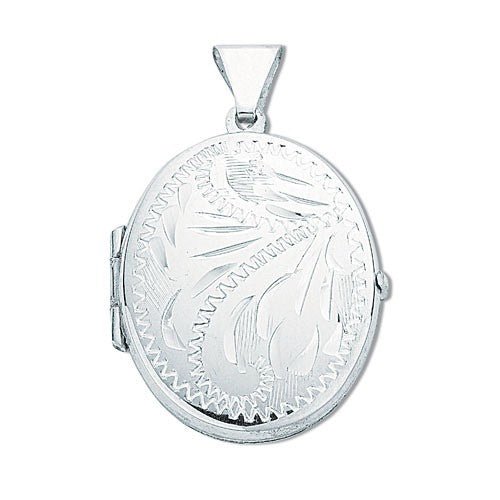 Sterling Silver 925 Oval Shaped Locket Pendant Necklace - My Jewel World