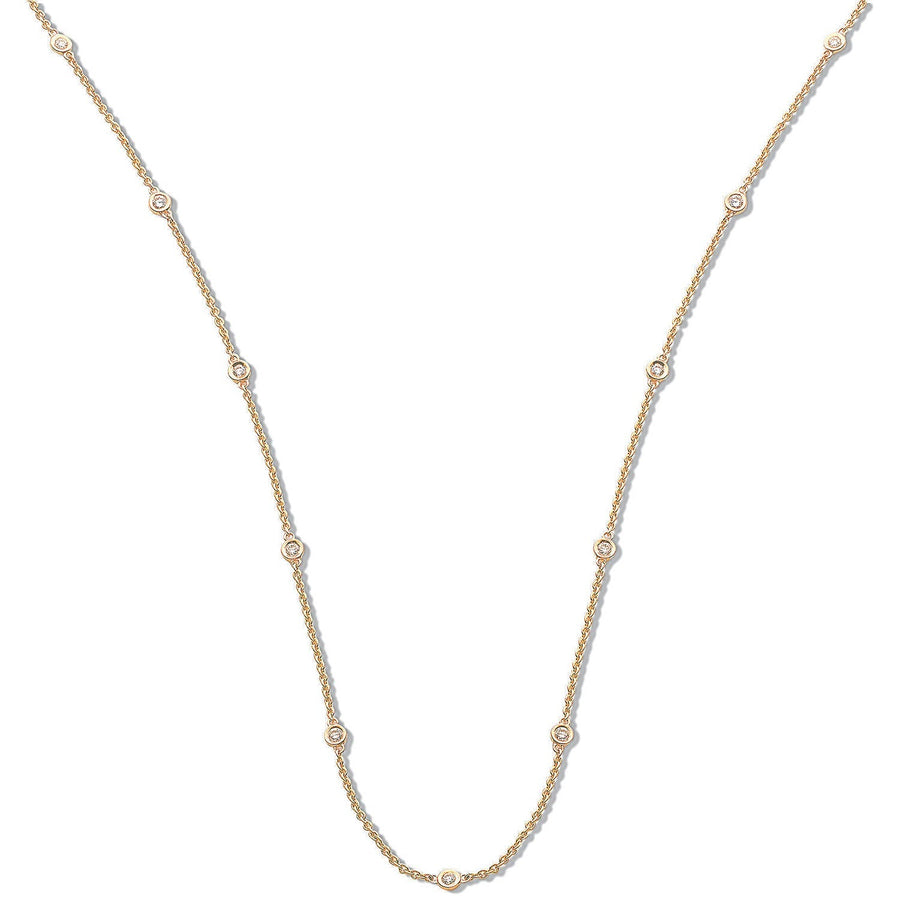 Yard Diamond Necklace 18 Inch 0.50ct H-SI Quality in 18K Yellow Gold - My Jewel World
